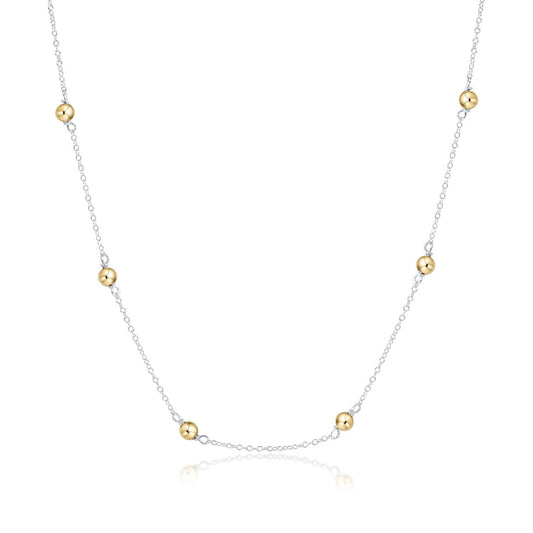 15" Choker Simplicity Chain Mixed Metal Classic Gold 4mm