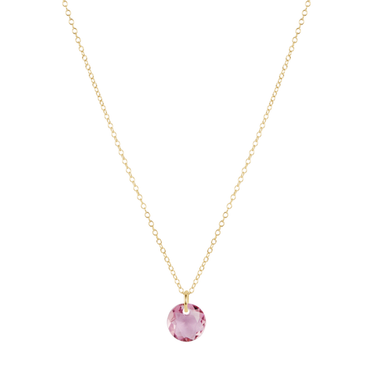 16" Necklace Gold Reflection Small Charm Amethyst