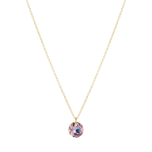 16" Necklace Gold Reflection Small Charm Alexandrite