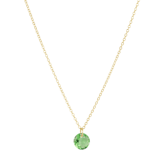 16" Necklace Gold Reflection Small Charm Peridot