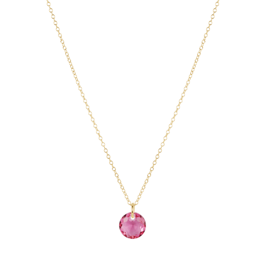 16" Necklace Gold Reflection Small Charm Tourmaline