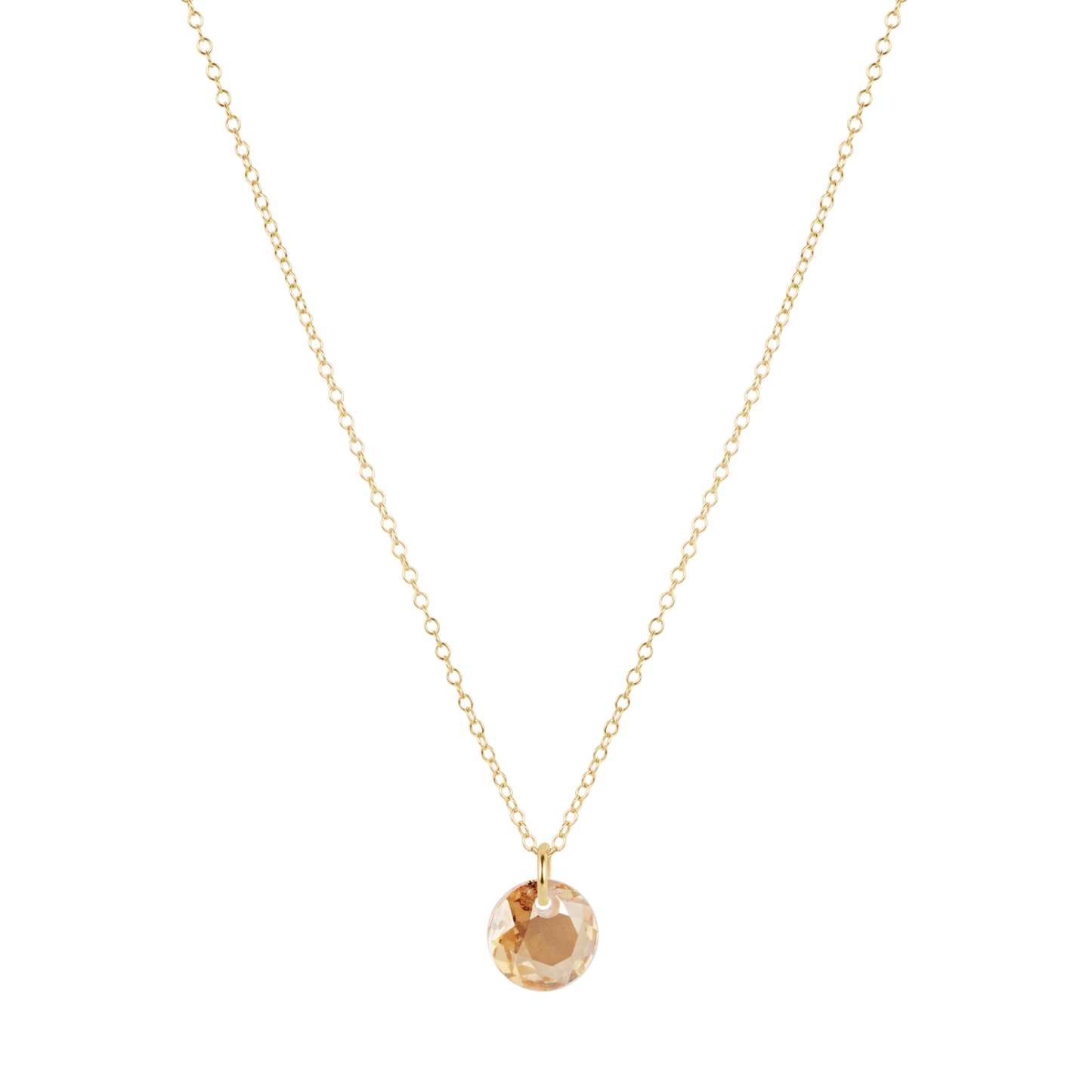 16" Necklace Gold Reflection Small Charm Topaz