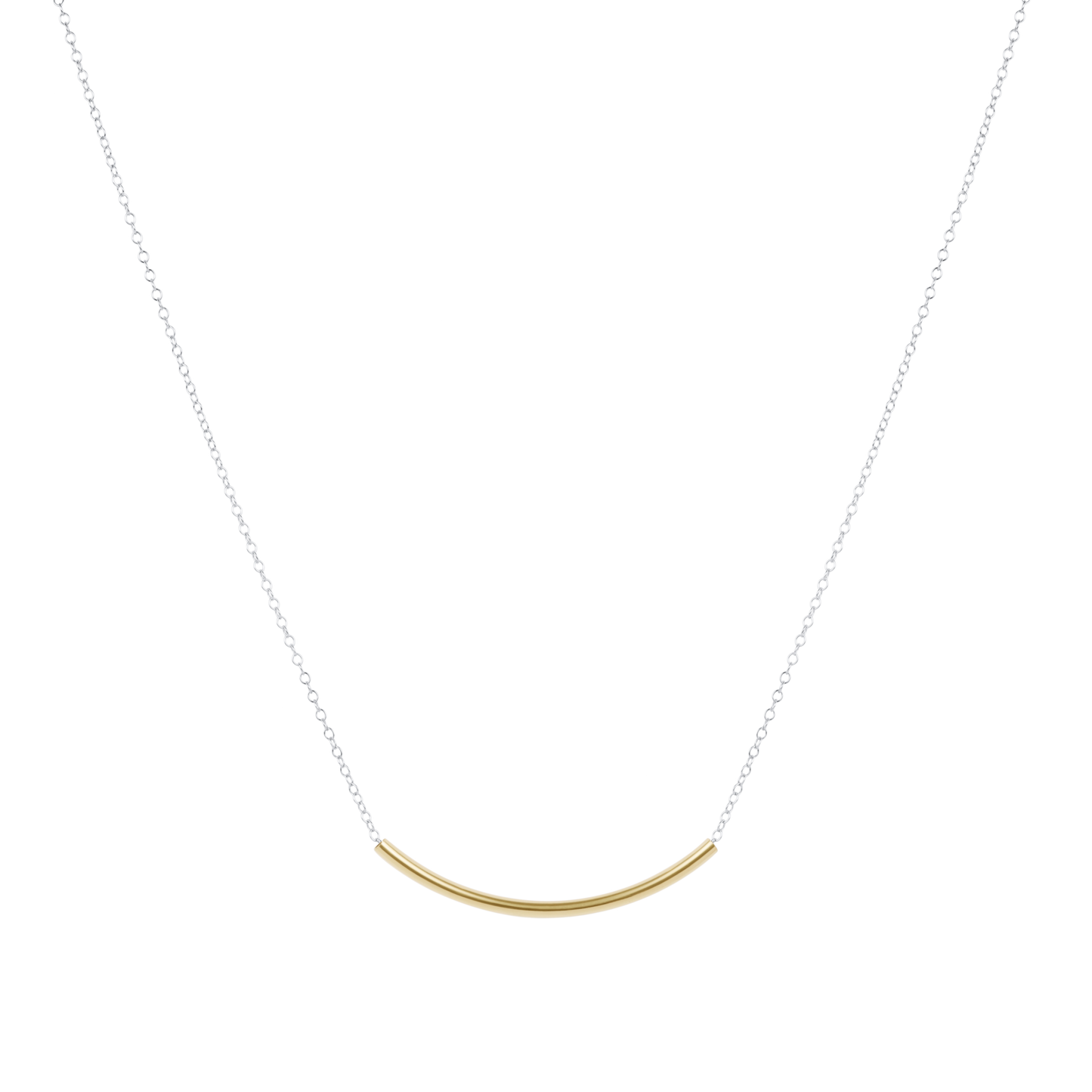 16" Necklace Mixed Metal Bliss Bar Gold