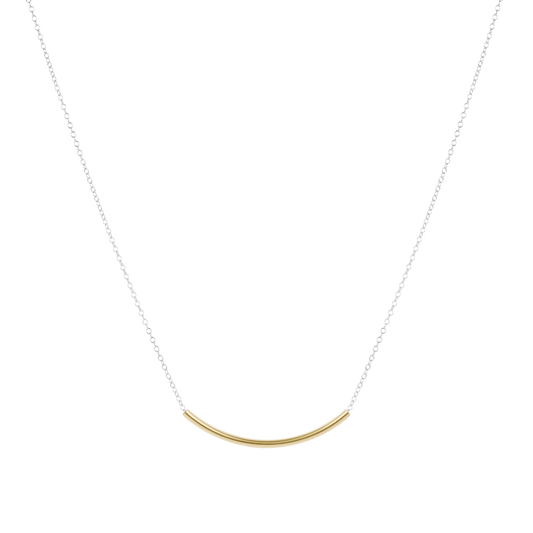16" Necklace Mixed Metal Bliss Bar Gold