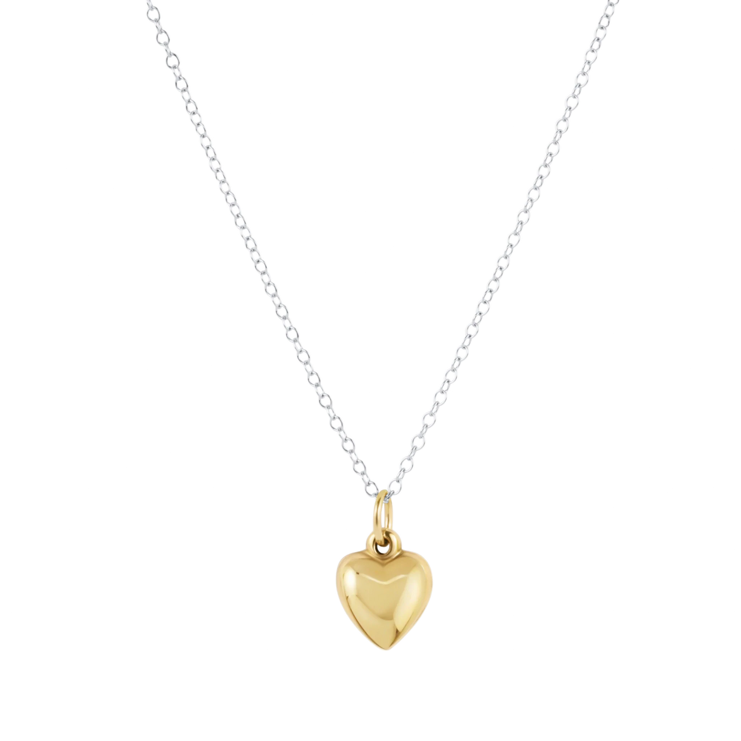 16" Necklace Mixed Metal Love Plush Small Gold Charm
