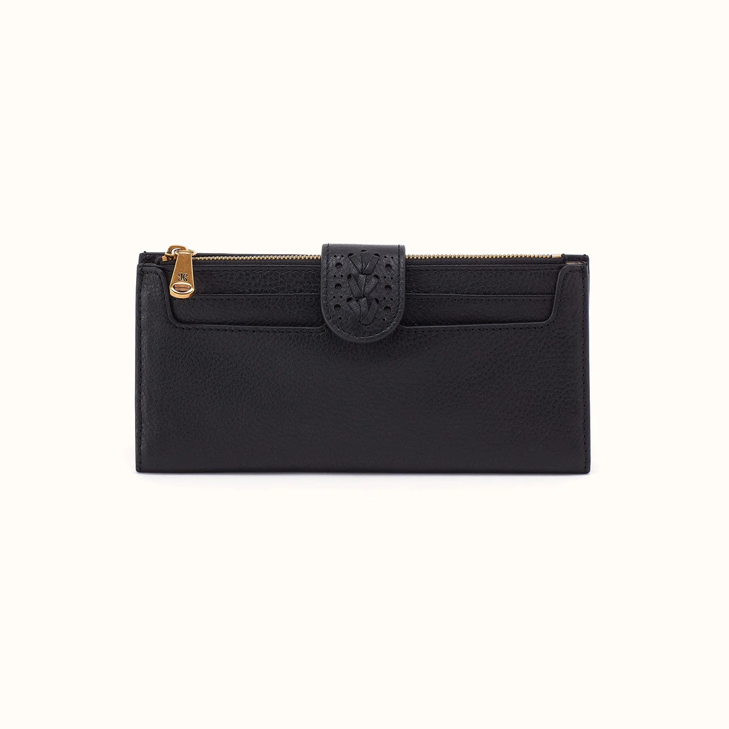 Dunn Black Continental Wallet Pebbled Leather
