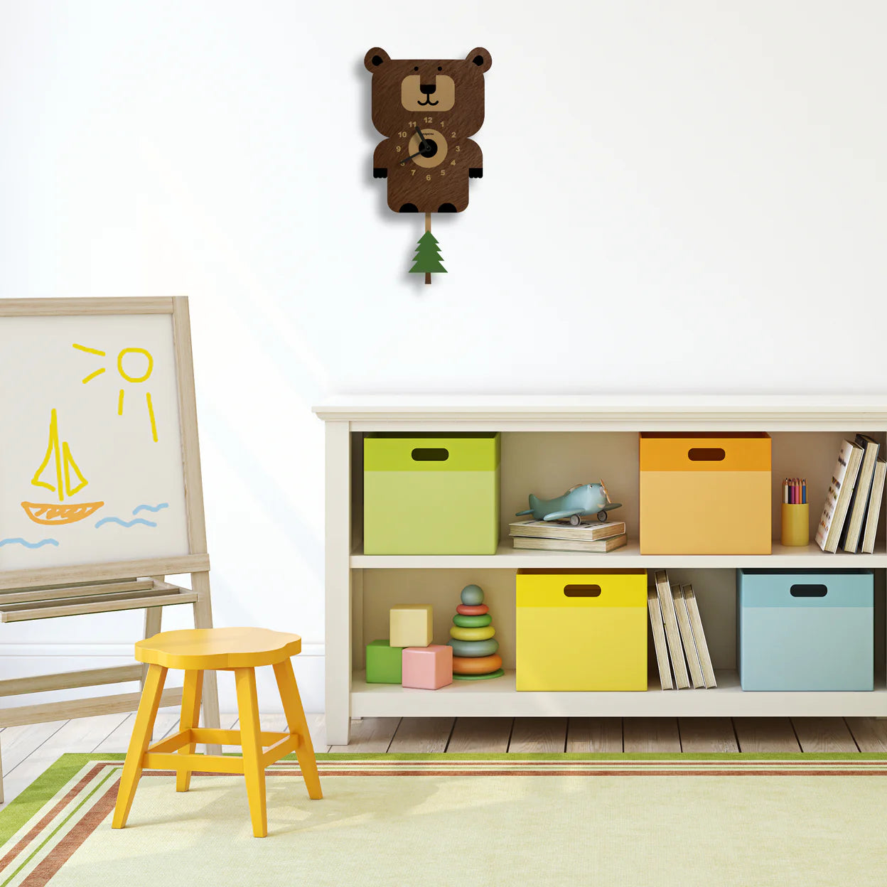 Brown Bear Pendulum Clock