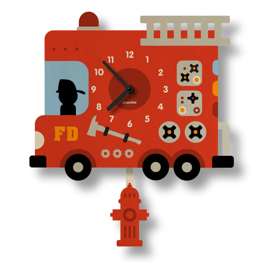 Fire Truck Pendulum Clock