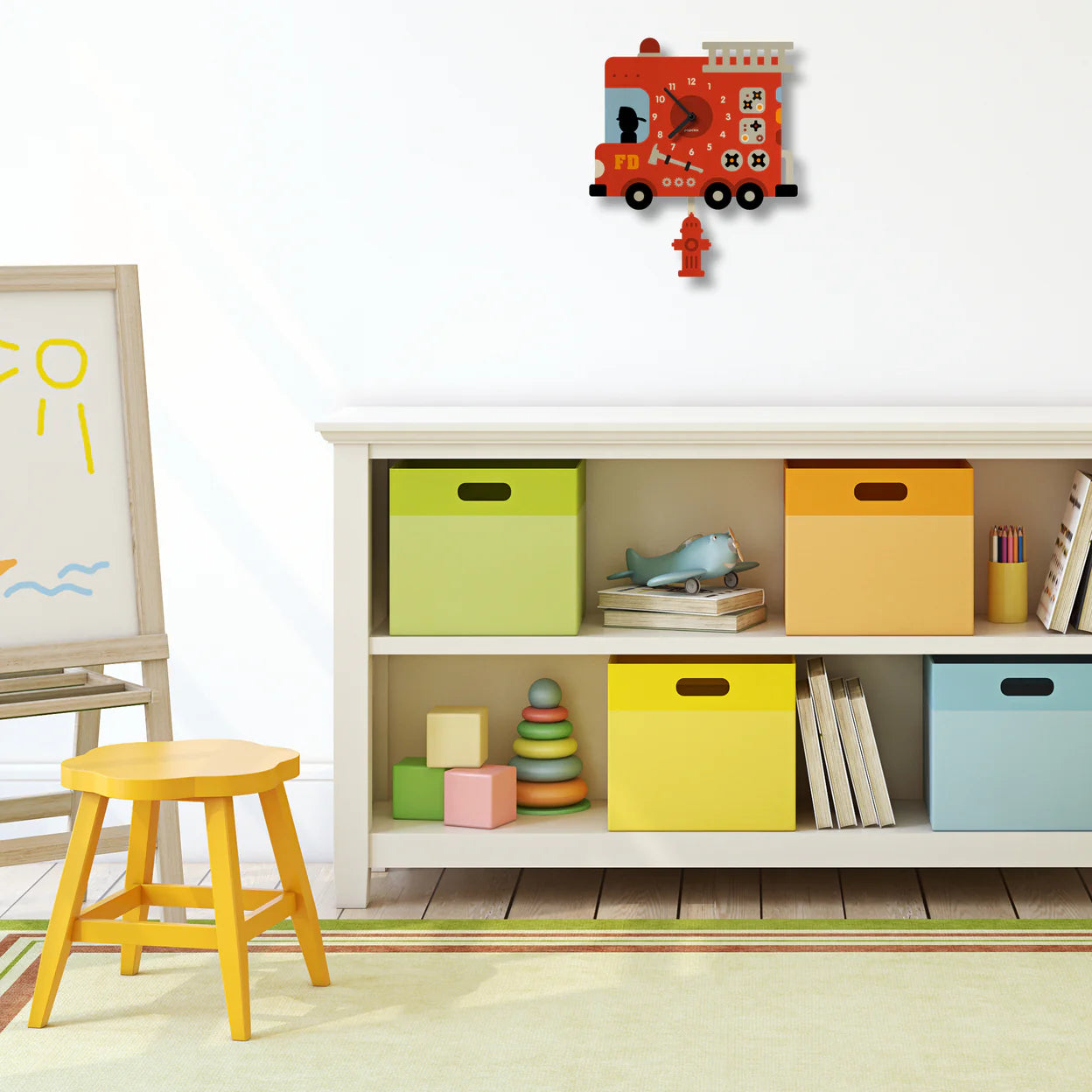 Fire Truck Pendulum Clock