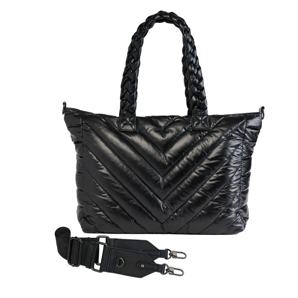 Black Quilted HydroTote® All-in-One Everyday Travel & Gym Tote