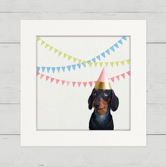 Party Doxie Happy Square Art