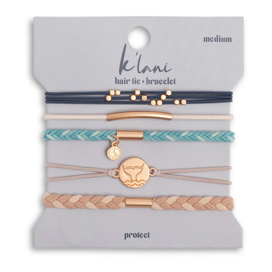 Protect Whale Ocean Hair Tie Bracelet Set