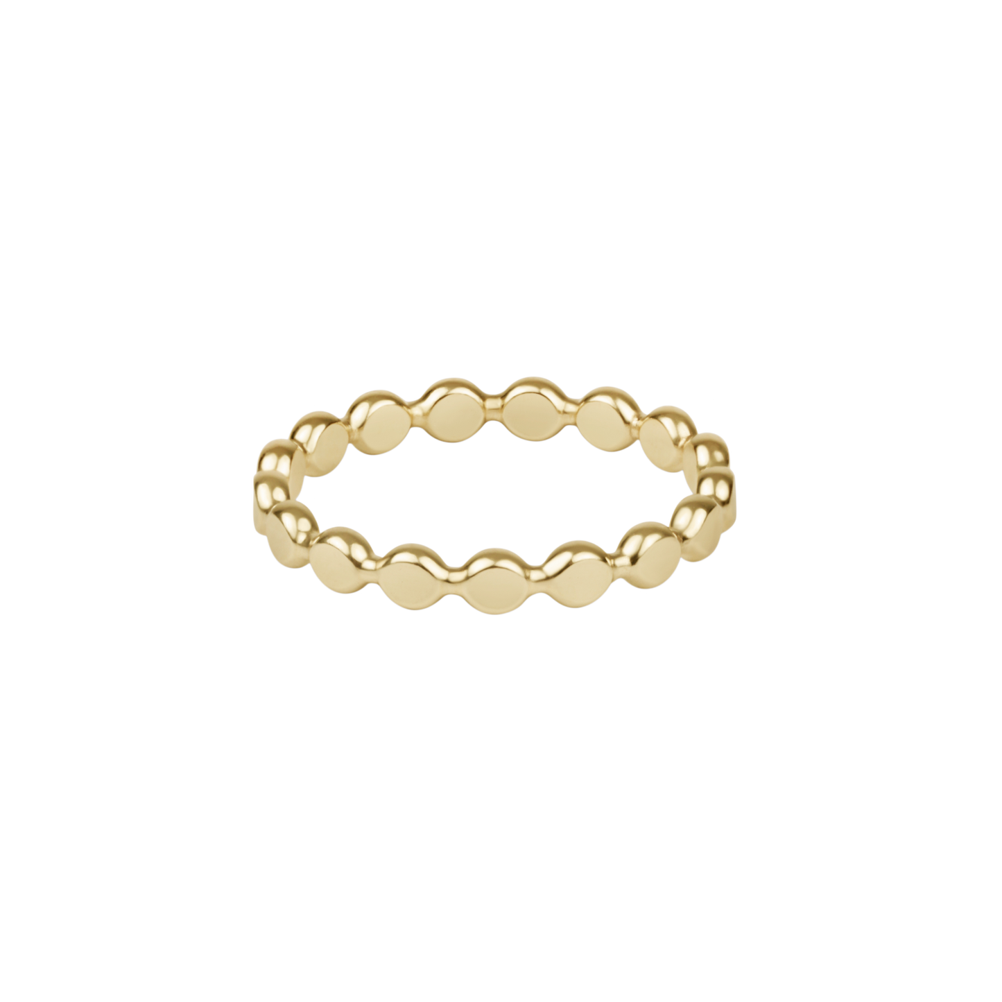 Classic Gold 2.5mm Beaded Disc Ring