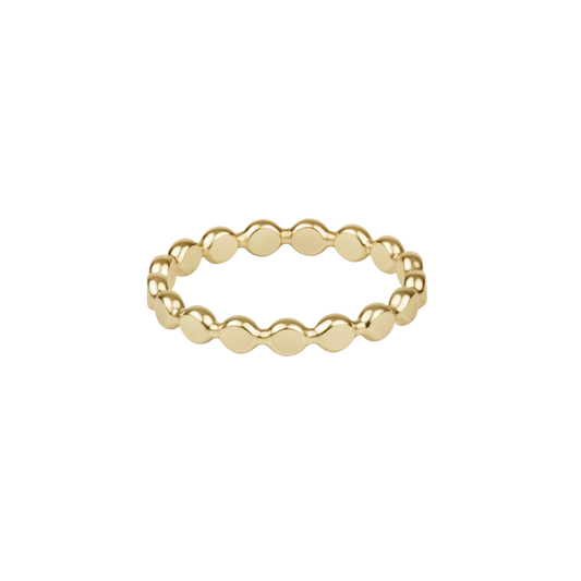 Classic Gold 2.5mm Beaded Disc Ring