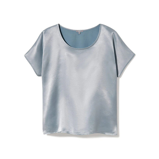 Roxxy Satin Boxy Tee Morning Blue