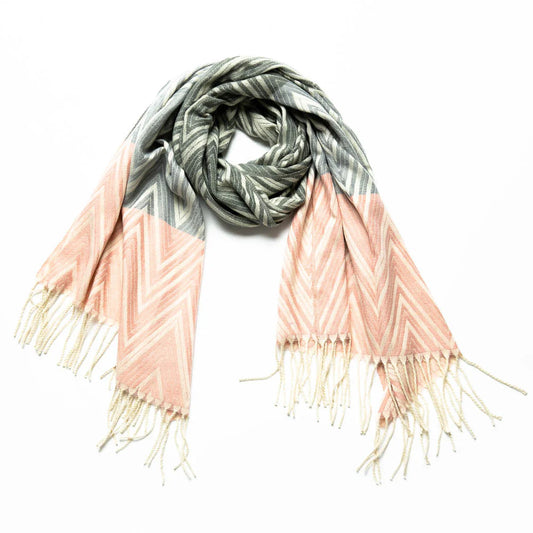 Talia Scarf Gray and Pink