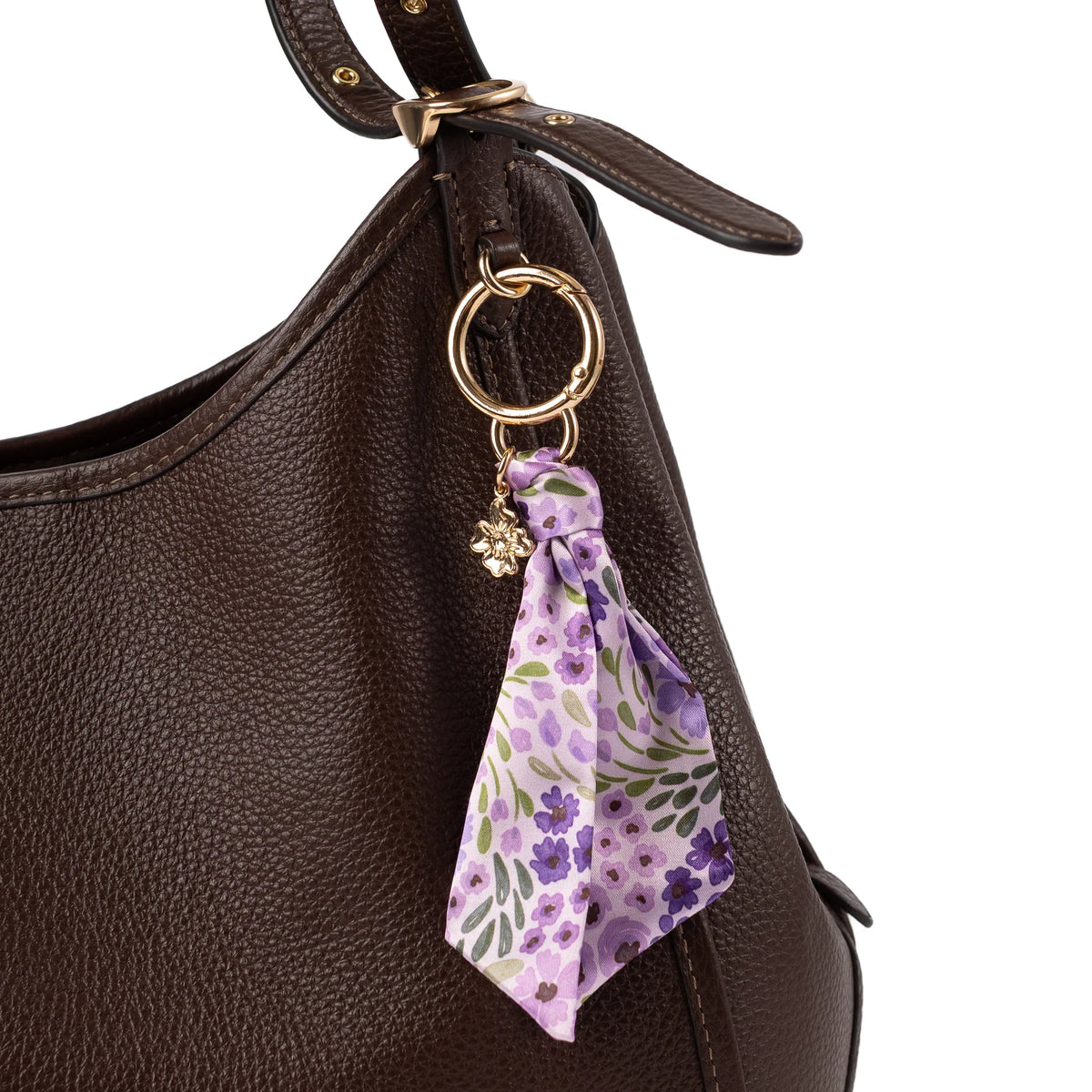 Lilac Floral Satin Keychain