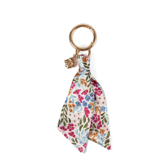 Floral Filigree Satin Keychain