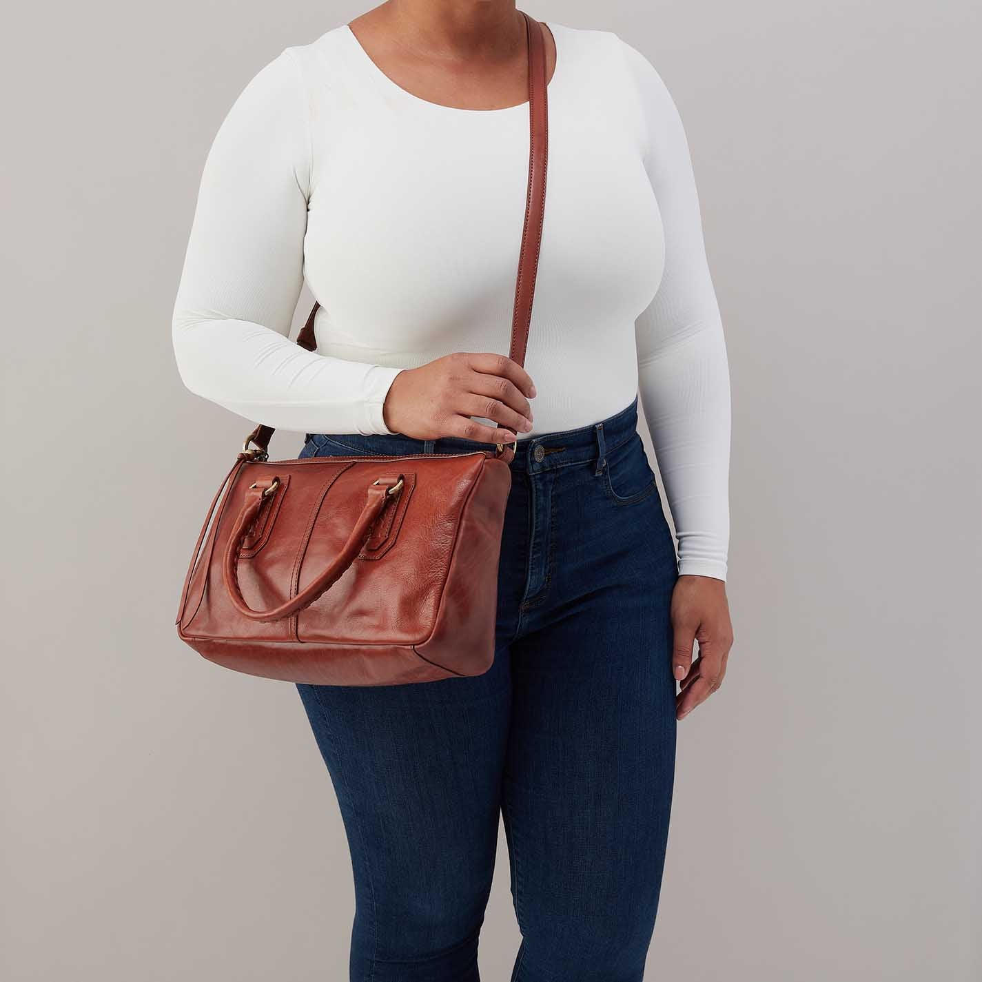 Expedition Satchel Buffed Leather Pecan Ridge