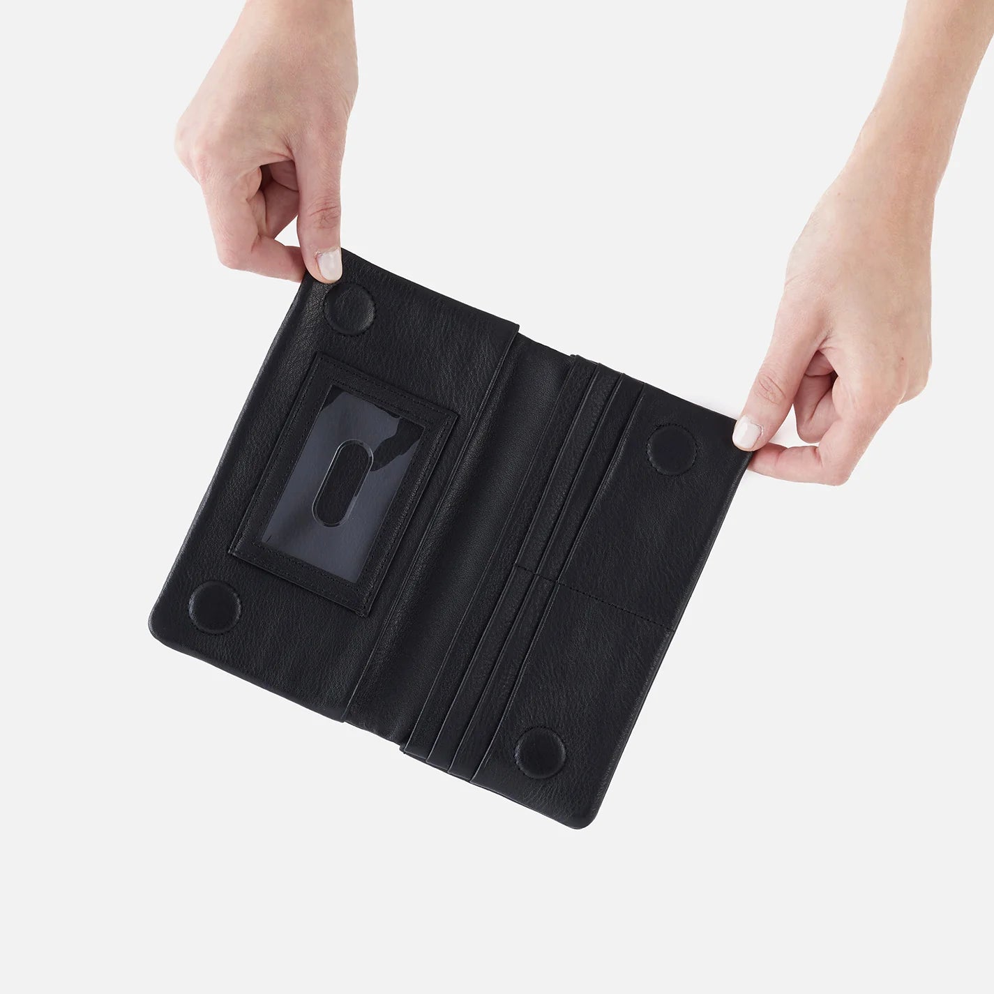 Lumen Continental Wallet Pebbled Leather Black