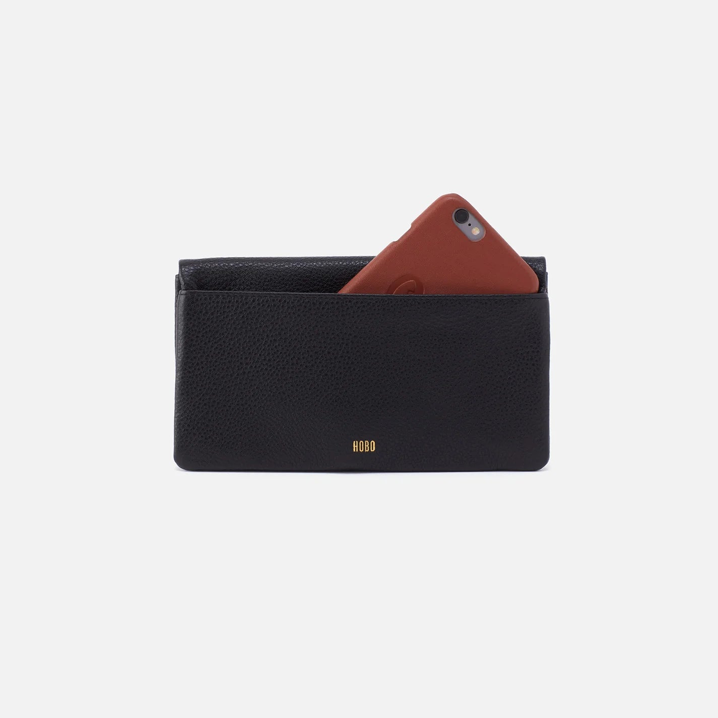 Lumen Continental Wallet Pebbled Leather Black