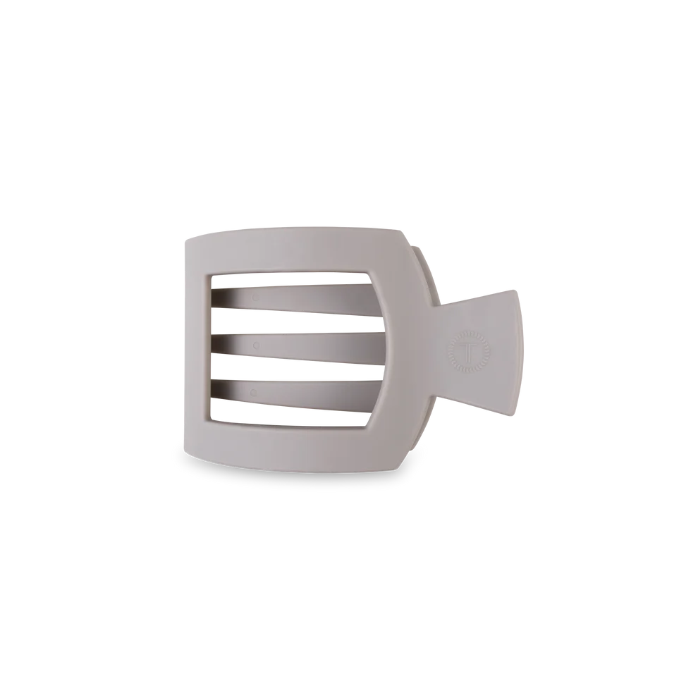 Silver Flames Small Flat Square Hair Clip