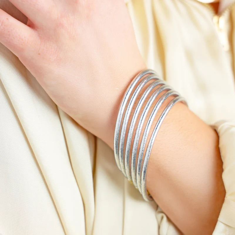 Silver Lumine All Weather Bangles Set of 6