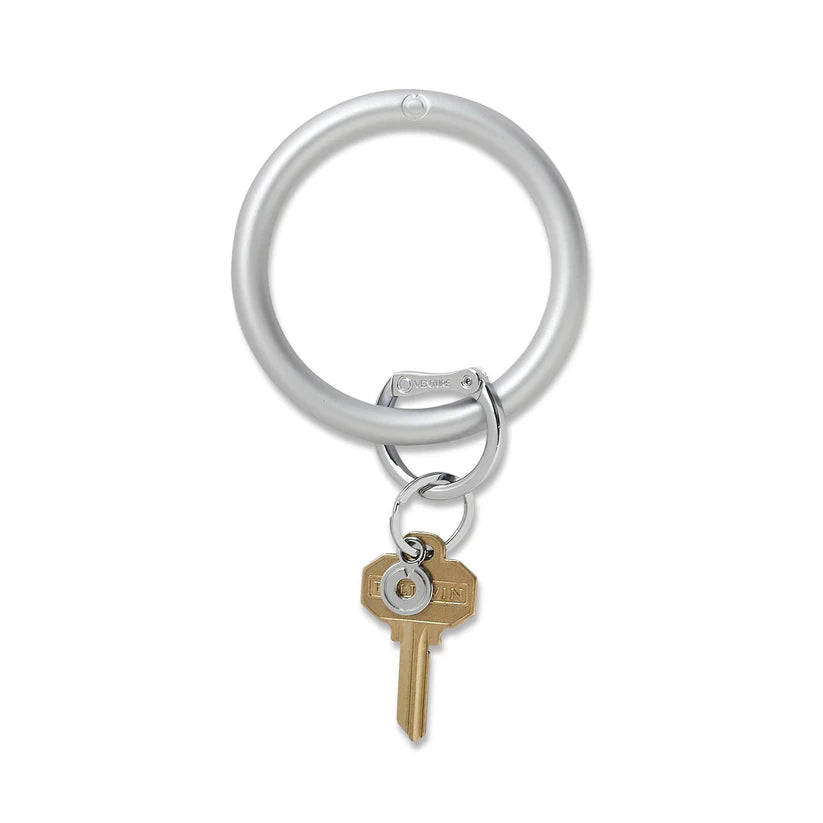 Silicone Big O Key Ring Solid Quicksliver