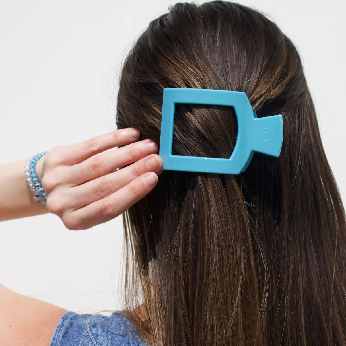 Teleties Medium Flat Square Clip Summer Sky
