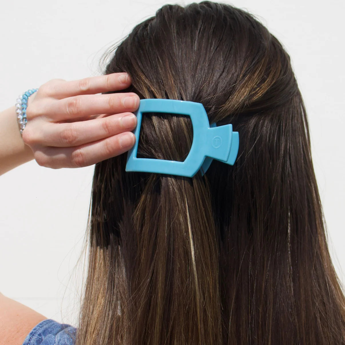 Teleties Small Flat Square Clip Summer Sky