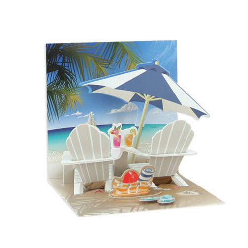 Tropical Beach Chair Pop-Up Card
