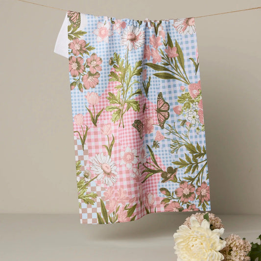 Floral Collage Tea Towel
