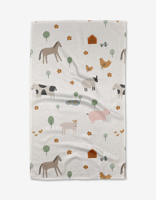 Light Farm Animals Classic Tea Towel