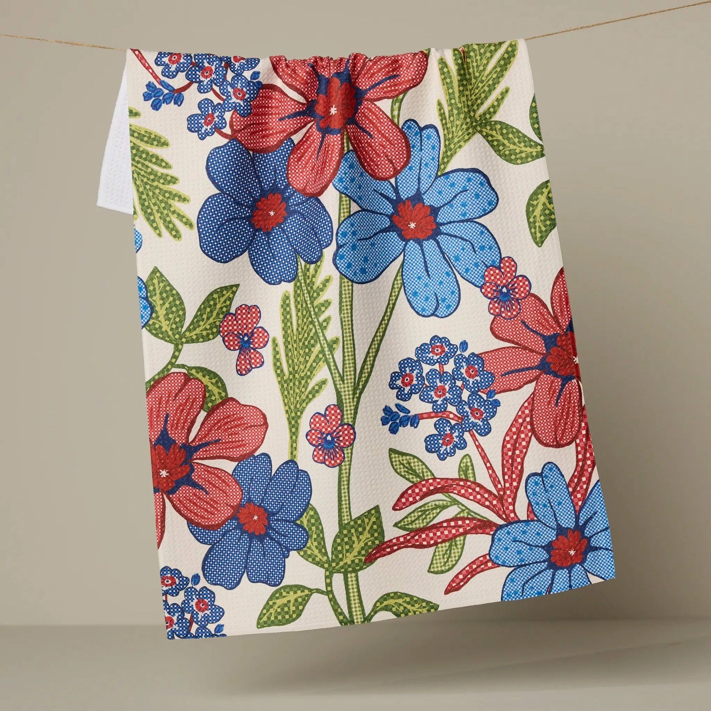 Plaid Floral Tea Towel