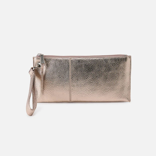 Vida Wristlet Metallic Leather Cameo Quartz