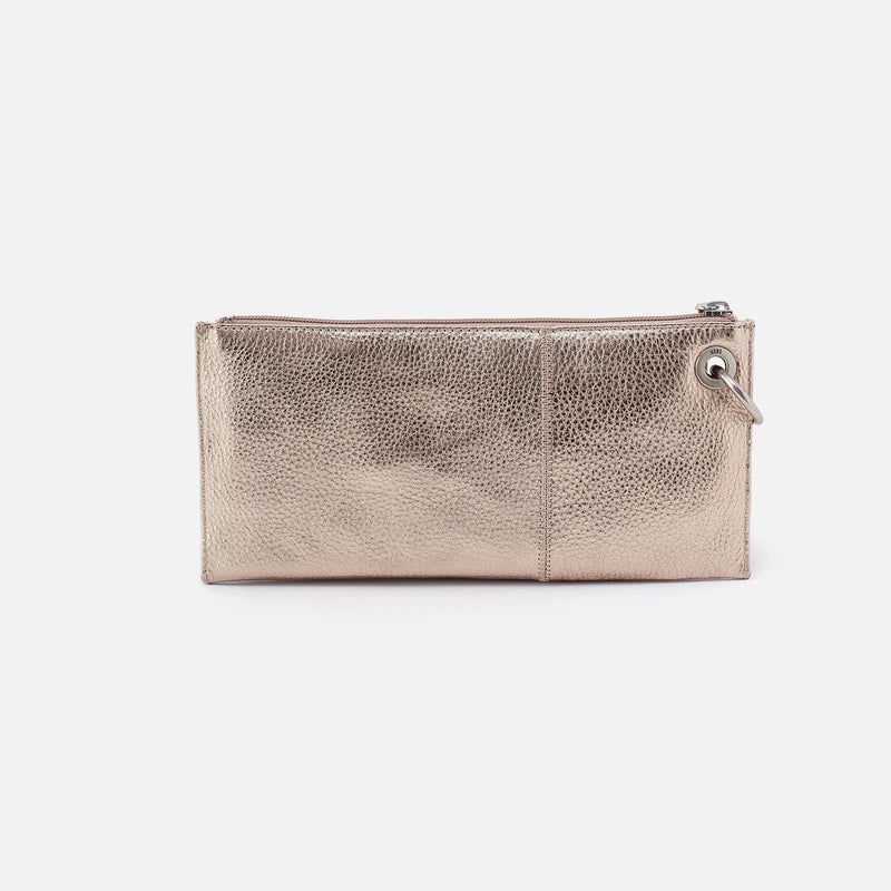 Vida Wristlet Metallic Leather Cameo Quartz