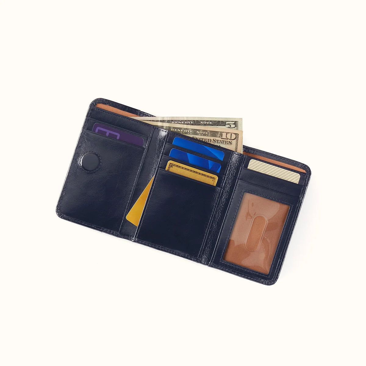 Jill Ink Navy Trifold Wallet