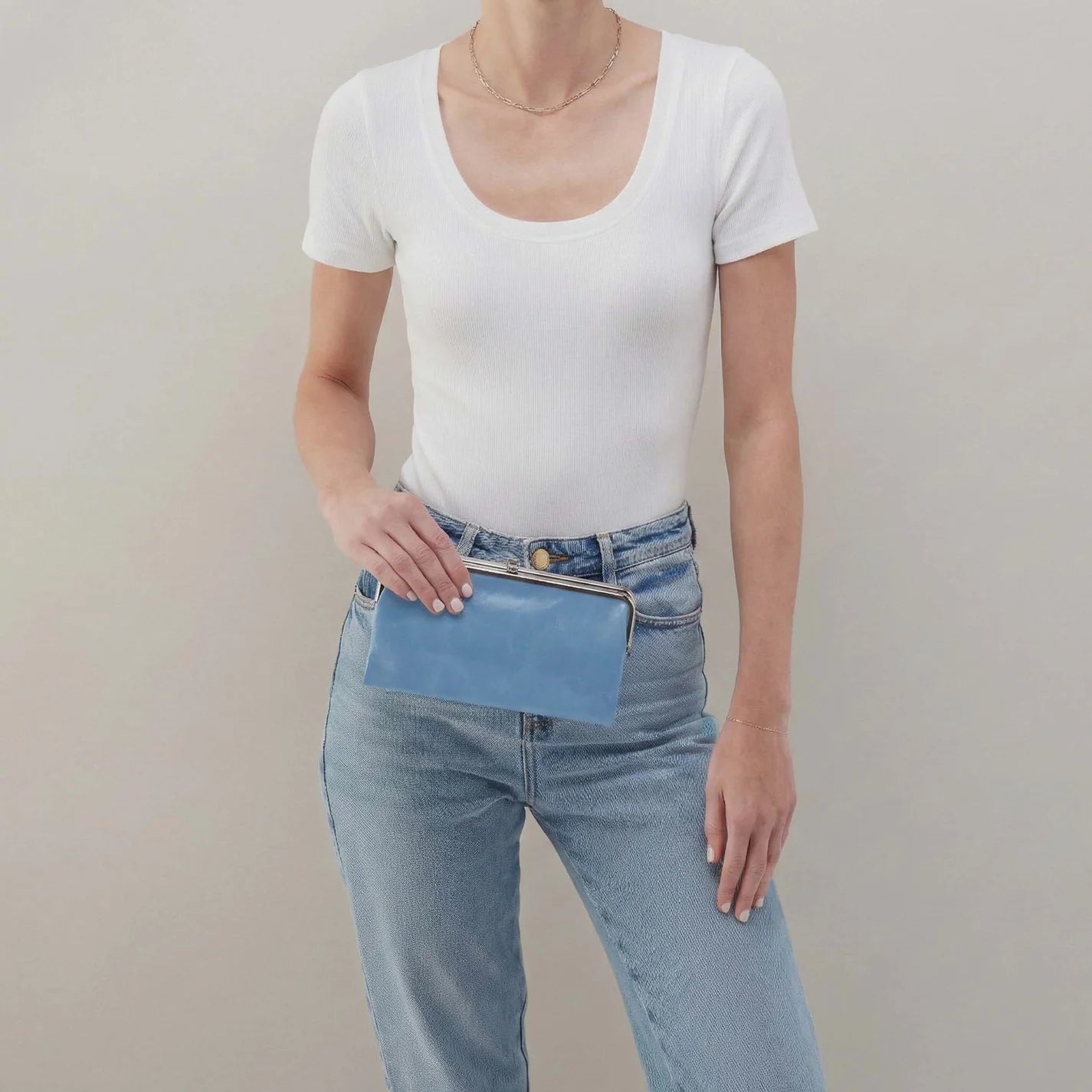 Lauren Wallet Faded Denim