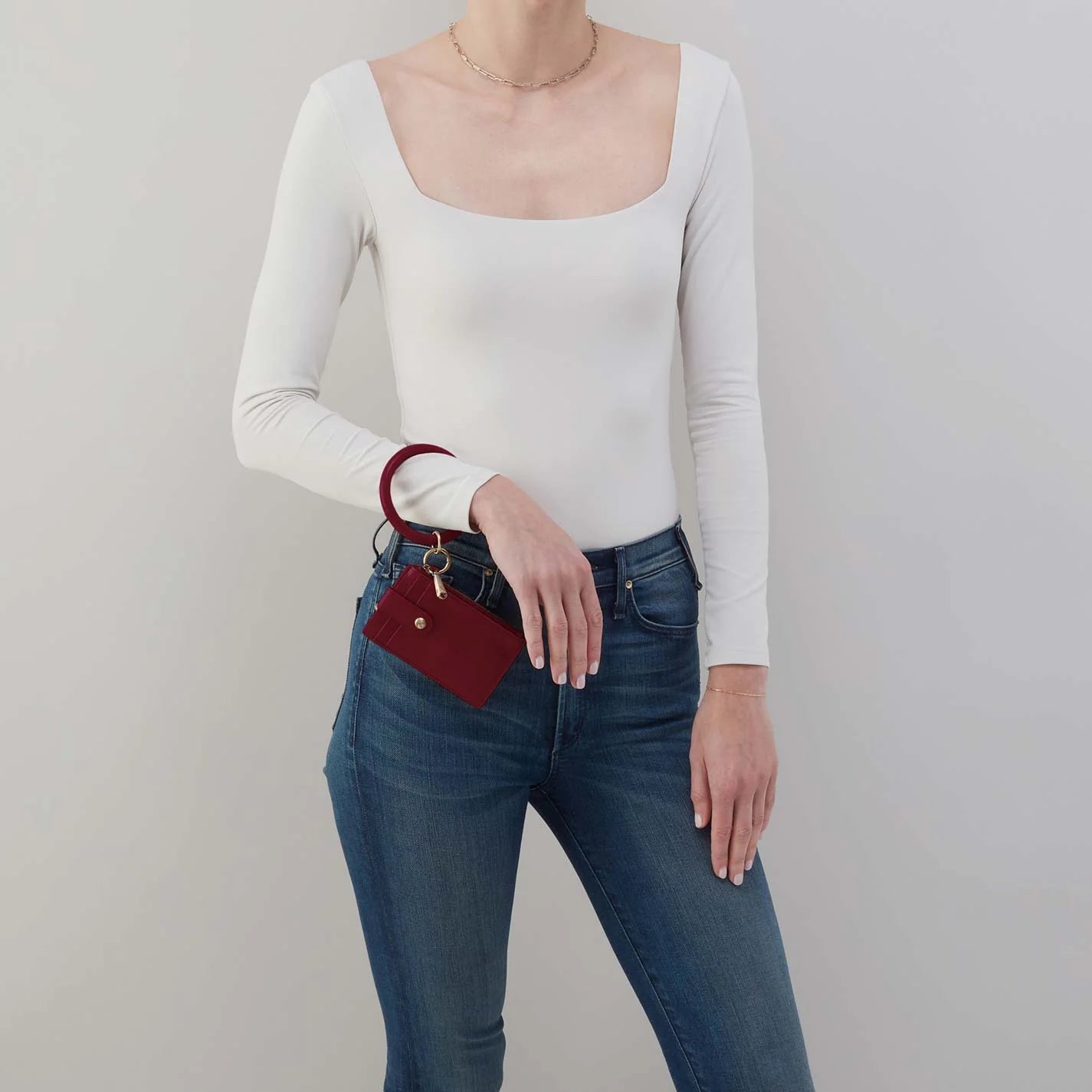 Ring Credit Card Wristlet Saddleberry