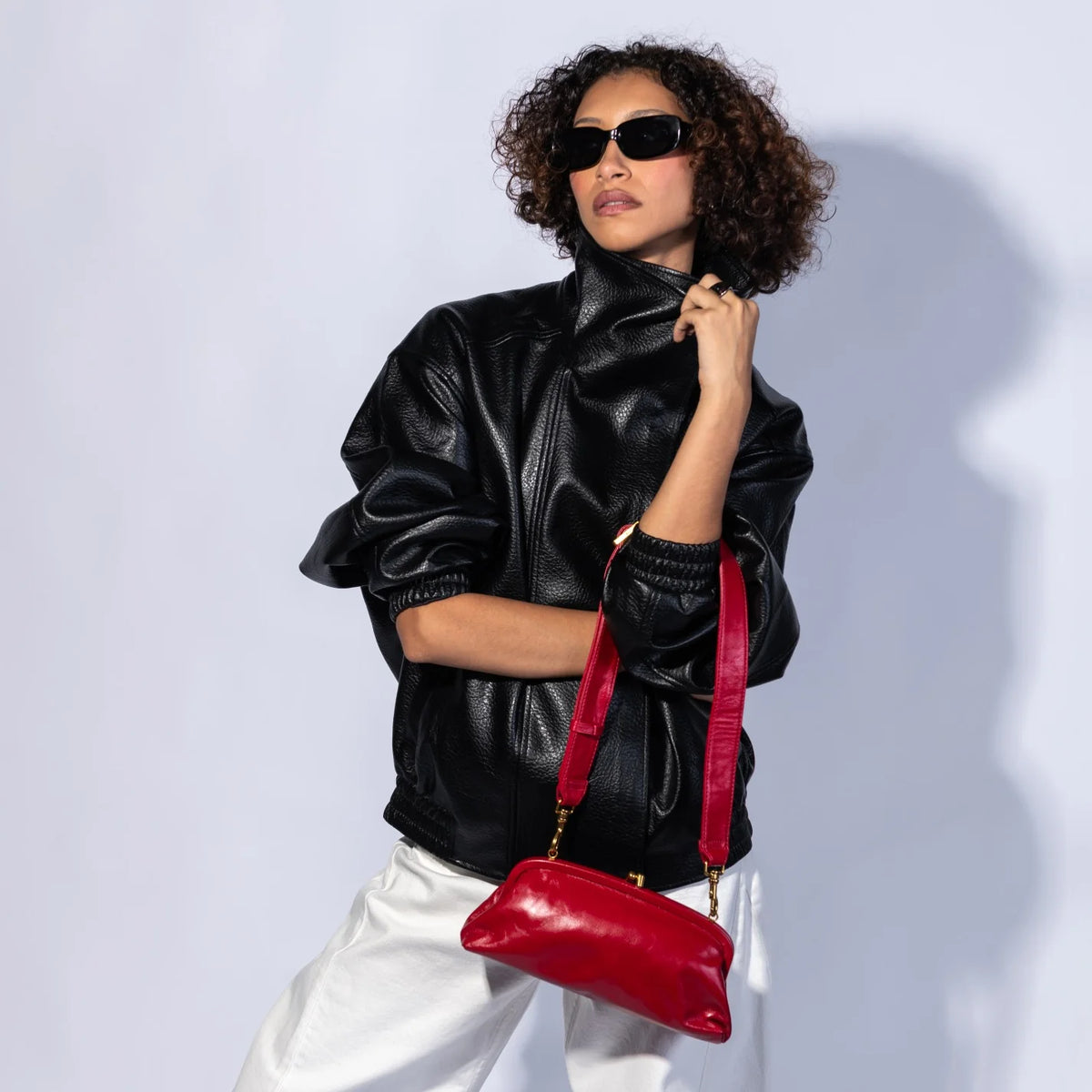 Alba Frame Small Shoulder Bag True Red