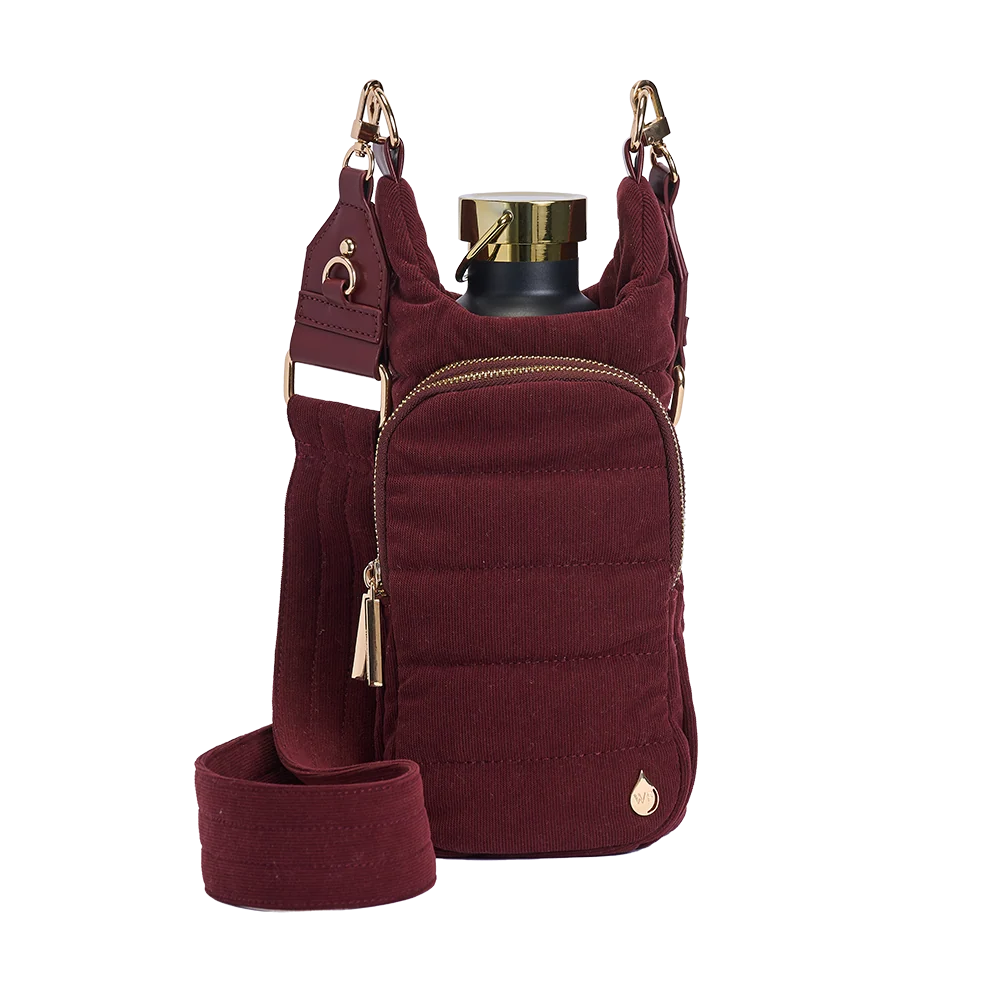 Red Wine Corduroy HydroBag® with Gold Hardware