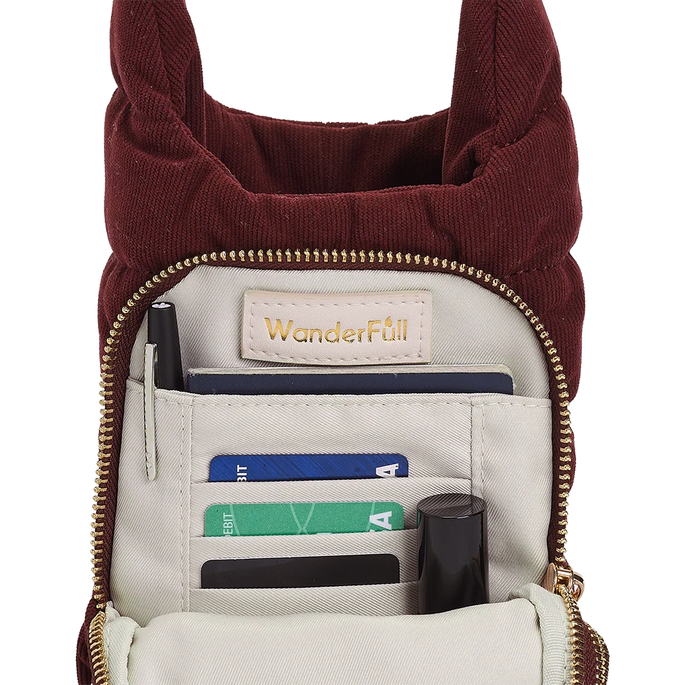 Red Wine Corduroy HydroBag® with Gold Hardware