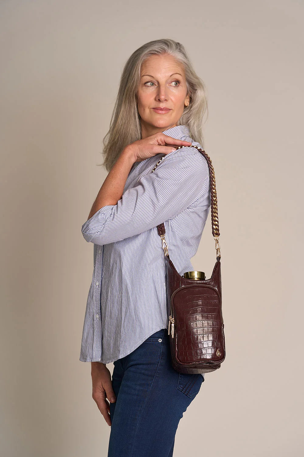 Merlot Faux Croc HydroBag® with 2 Straps
