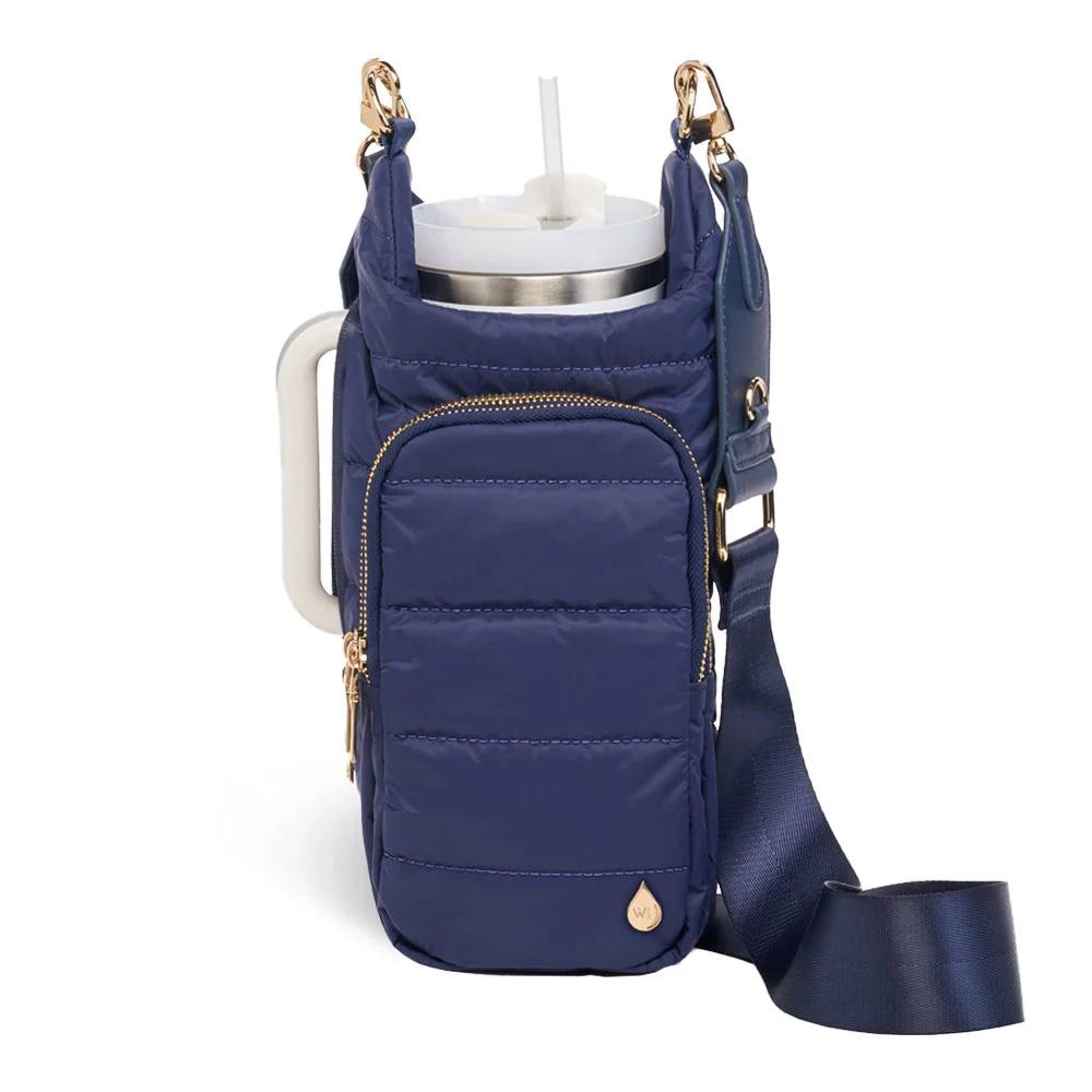 HydroBag Handle Navy Matte with Solid Vegan Leather Strap