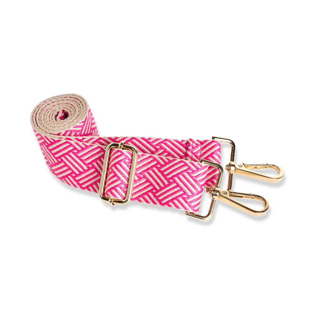 HydroBag Bright Pink with Pink and Cream Patterned Strap