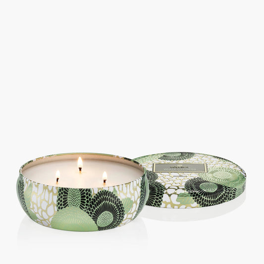 White Cypress 3 Wick Tin Candle