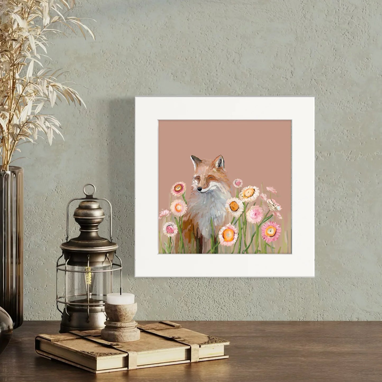 Wildflower Fox Happy Square Art