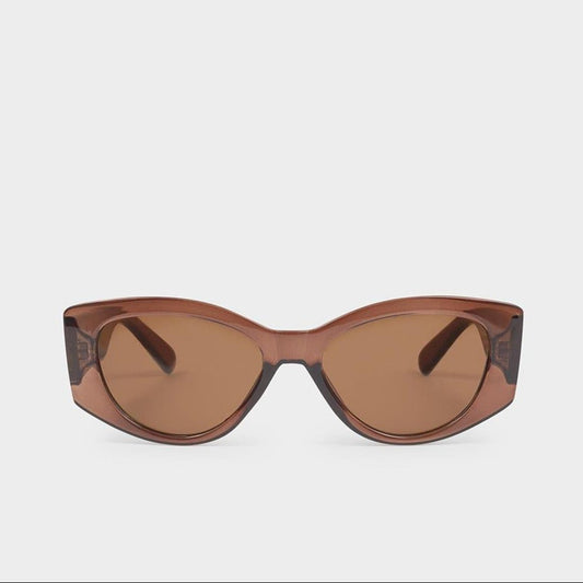 Rimini Transparent Chocolate Cat-Eye Sunglasses