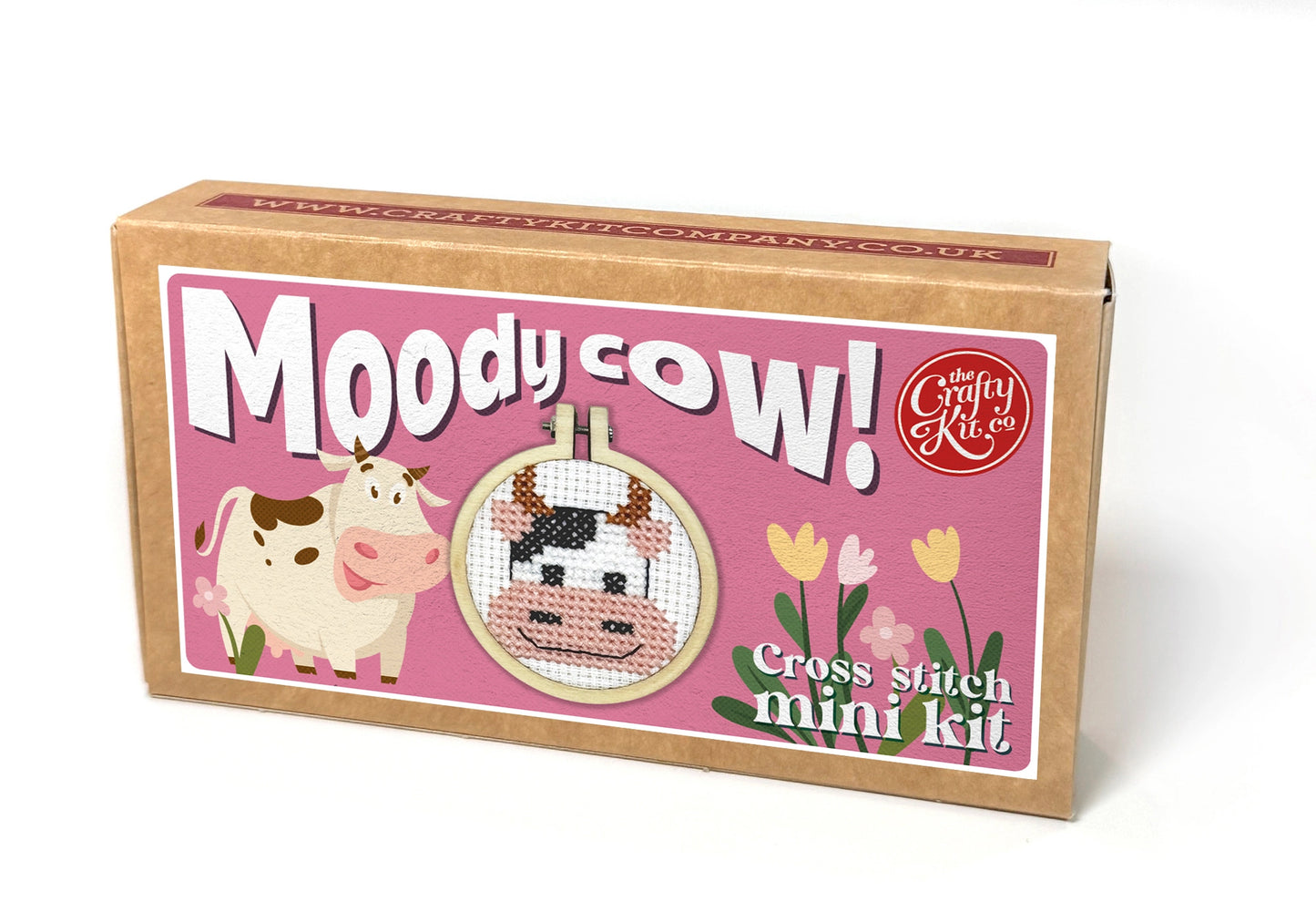 "Moody Cow" Mini Matchbox Cross Stitch Kit
