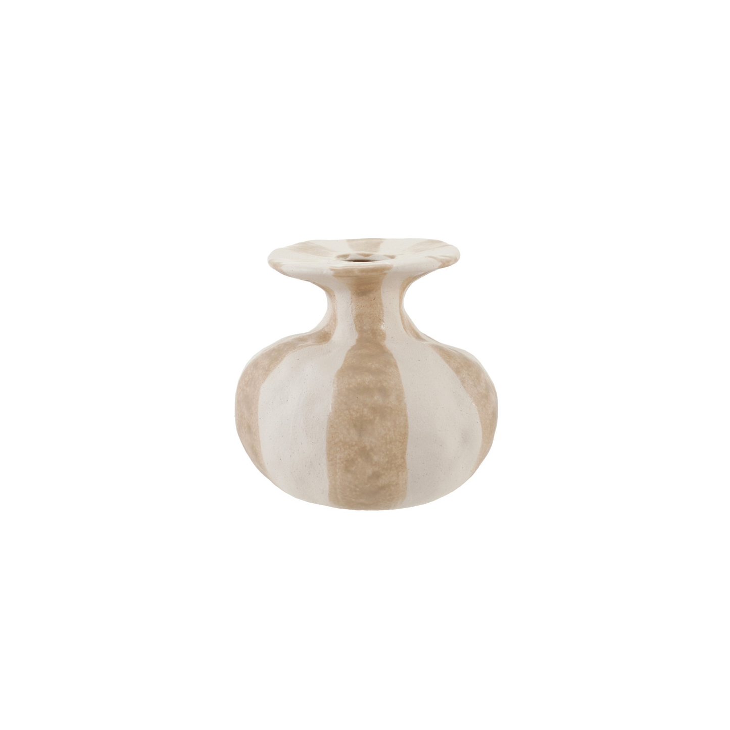 Stoneware Organic Shaped Striped Vase